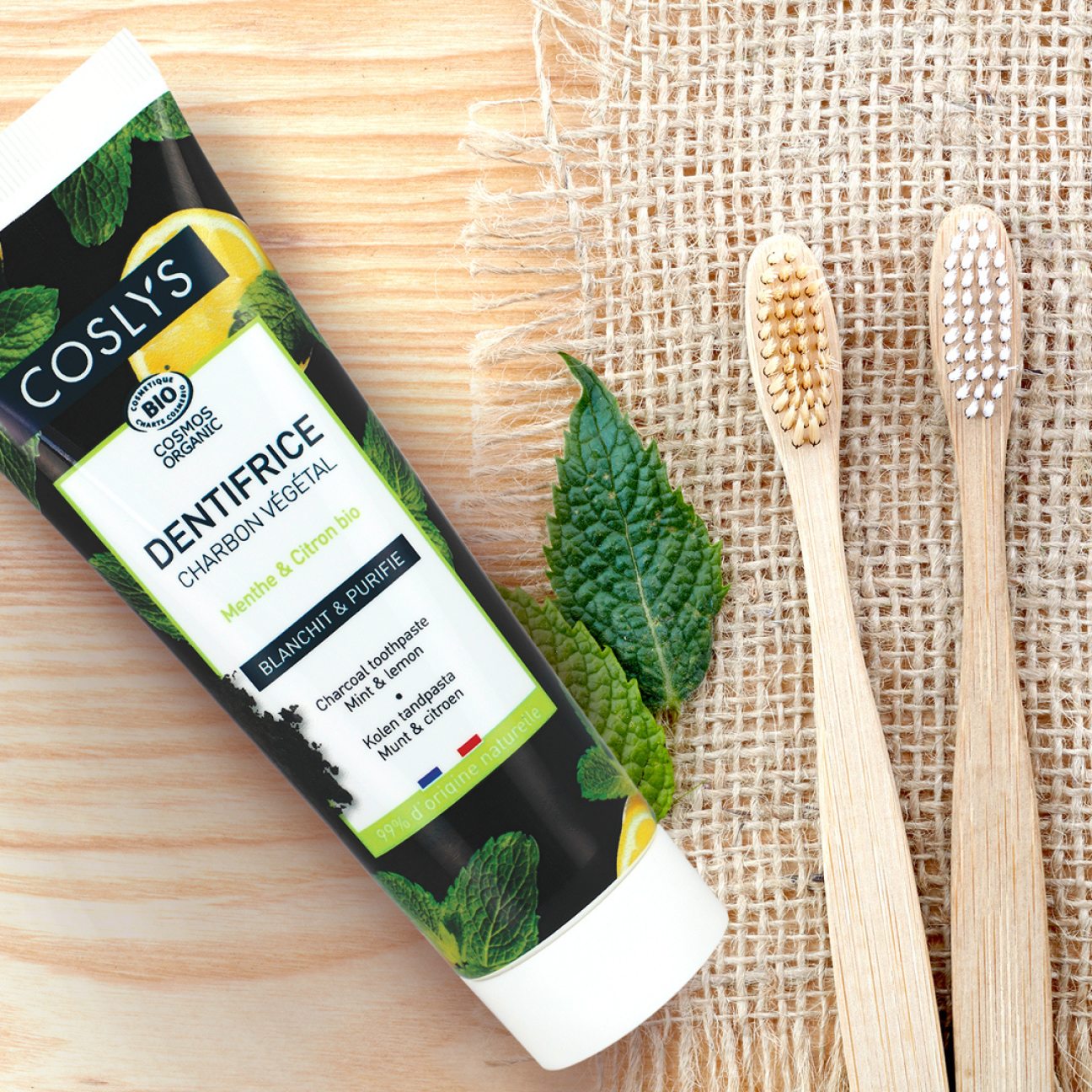 Dentífrico Ecológico, con carbón activo, sin flúor de Coslys 100ml