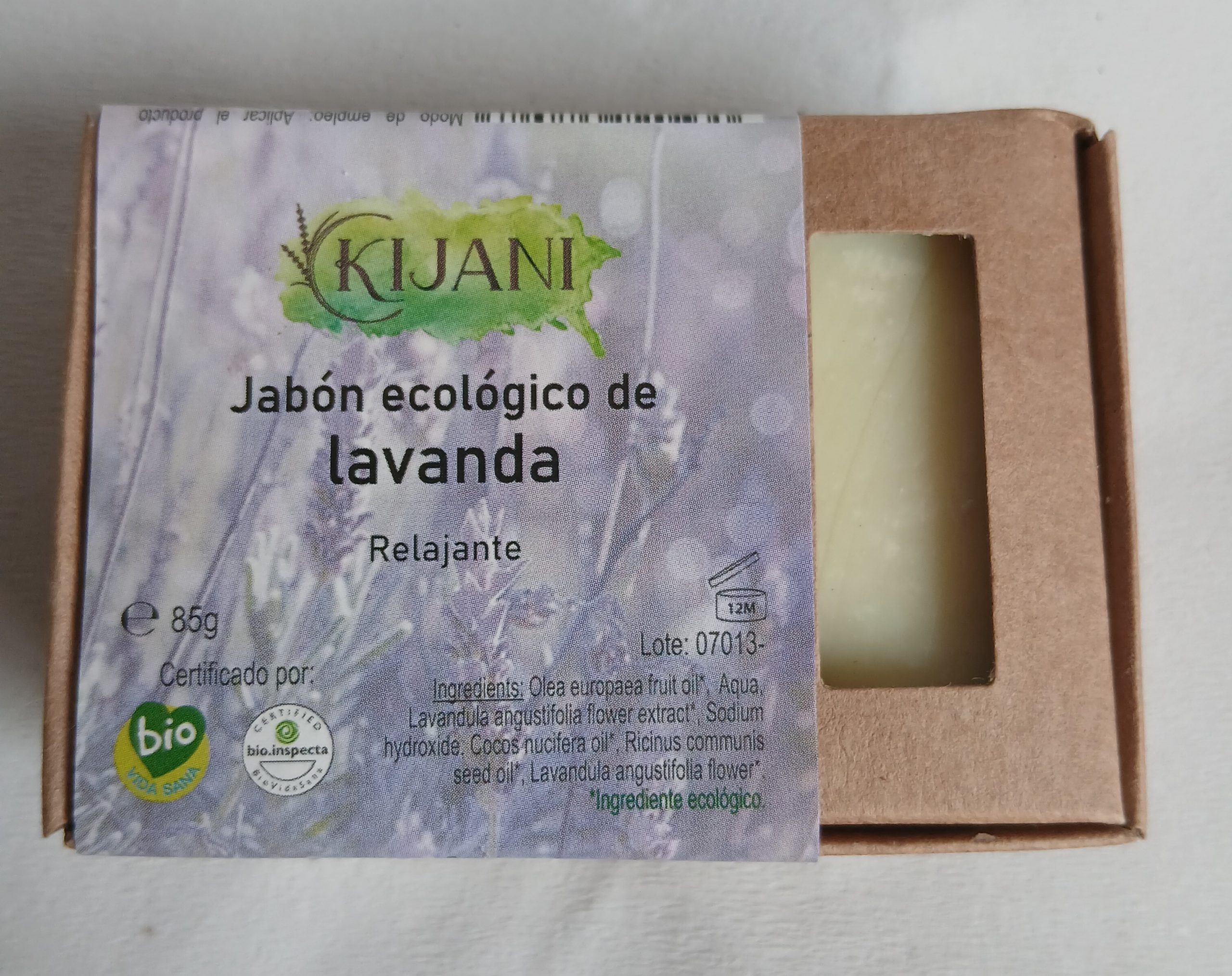 Jabón sólido ecológico de lavanda.