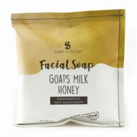 Jabón facial con leche de cabra y miel. De comercio justo.