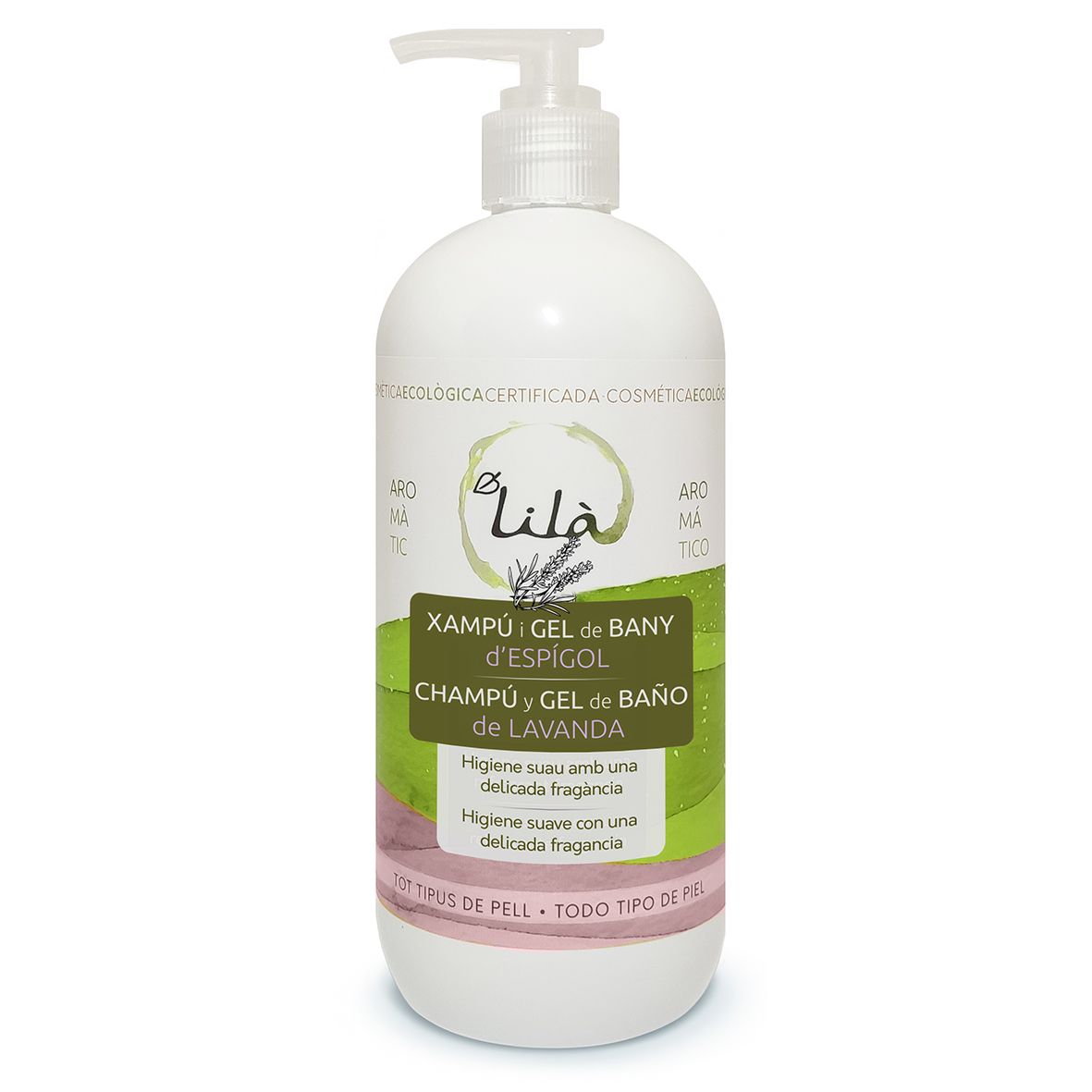 Champú y Gel de baño 2 en 1 de lavanda Bio 500ml.